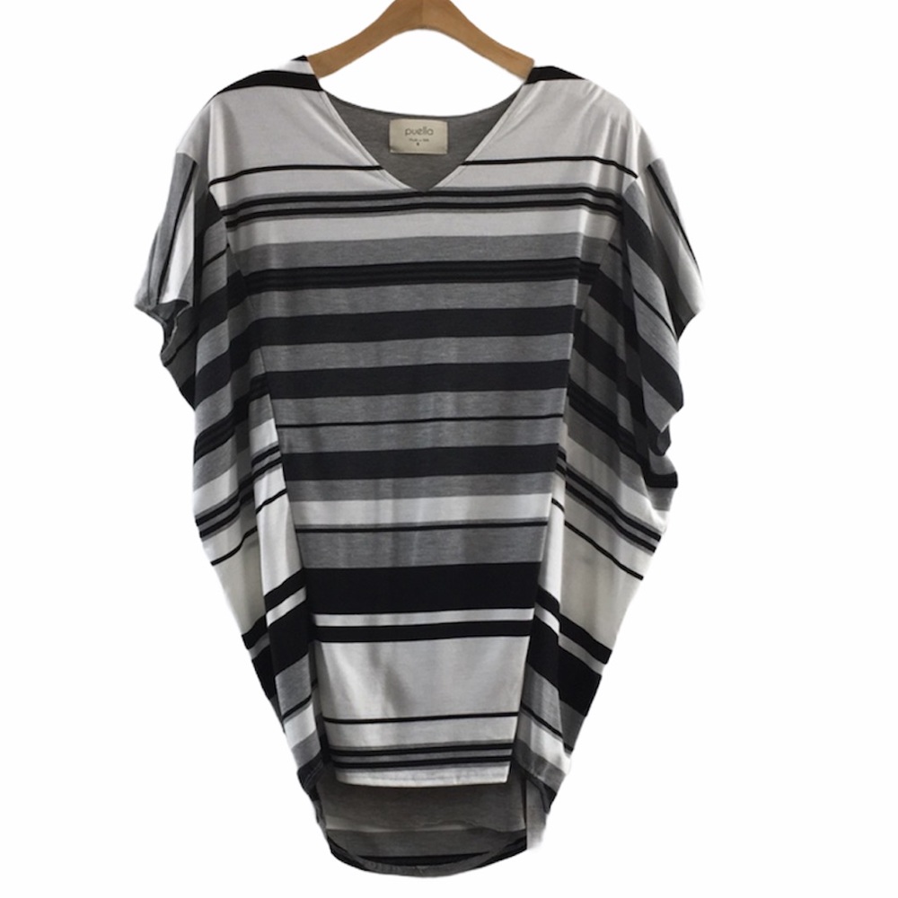 Anthropologie Puella V-Neck Striped Dolman Tee